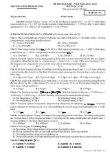 Đề thi học kì II  Năm học 2013 - 2014 môn vật lý 12 thời gian làm bài 60 phút